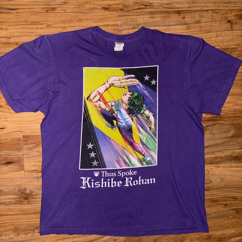 This Spoke Kishibe Rohan Jo-Jo’s Bizarre Adventure Purple Graphic T-Shirt